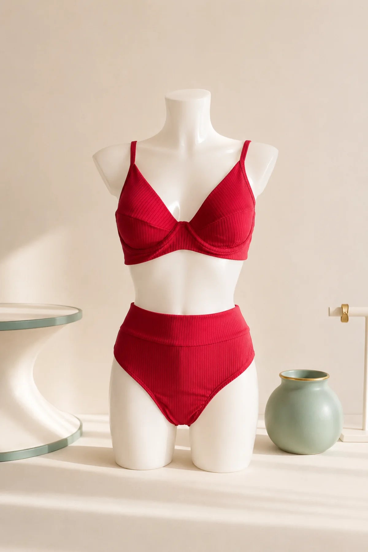 Kailani Ribbed Bikini – Geribde Bikini met Beugel