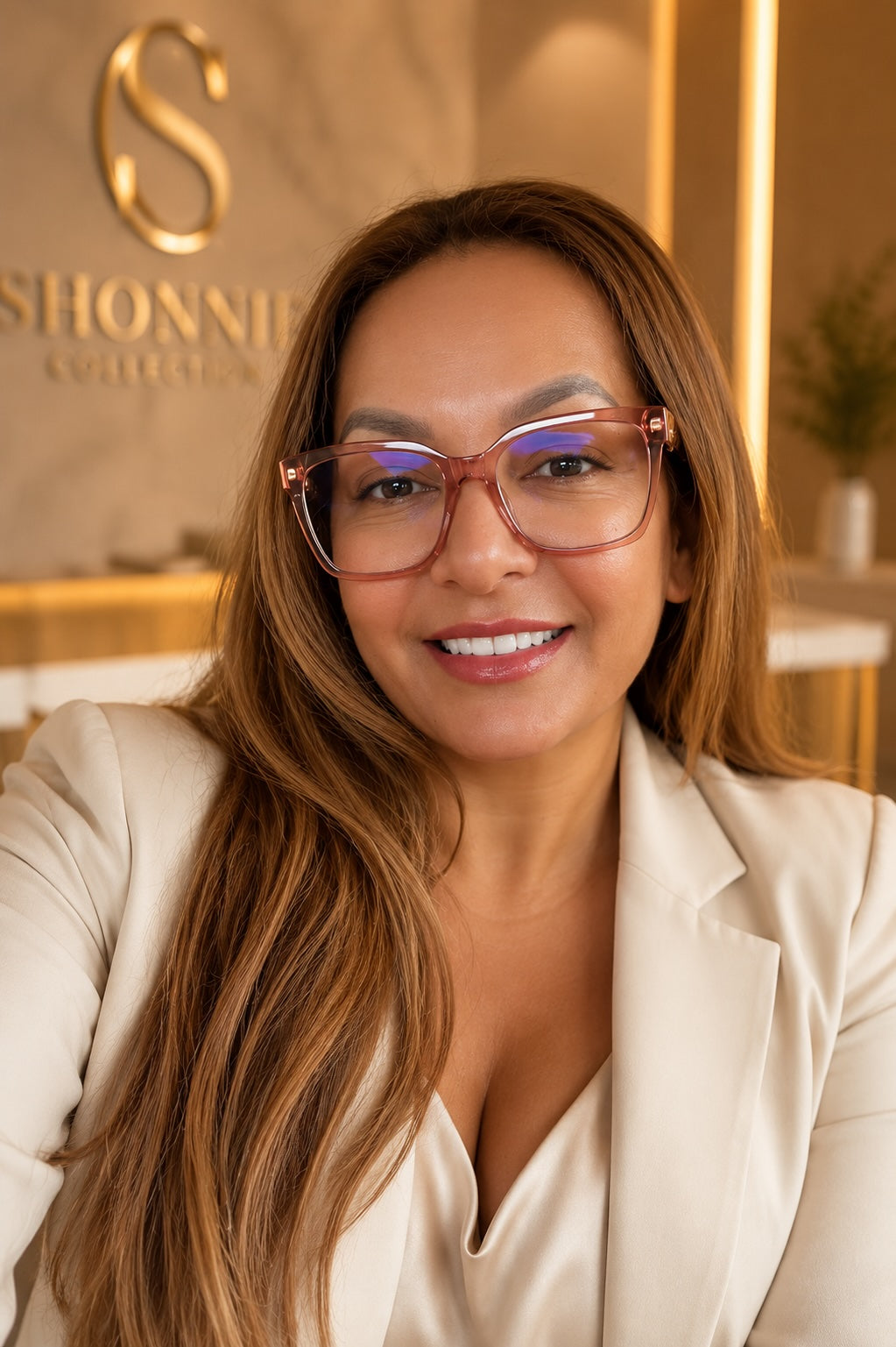 Portret van de oprichter van Shonnie Collection, die het verhaal deelt achter het merk en haar passie voor premium Braziliaanse lingerie.