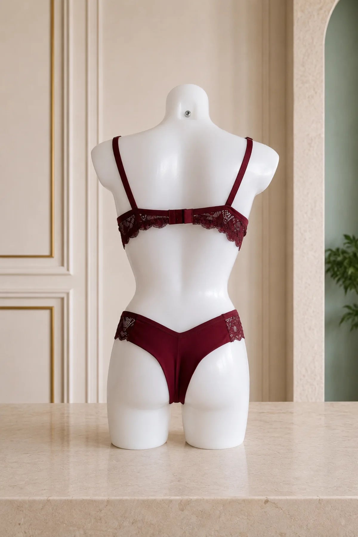 Valentina Lace Longline Set – Lingerie Set with Moulded Bra